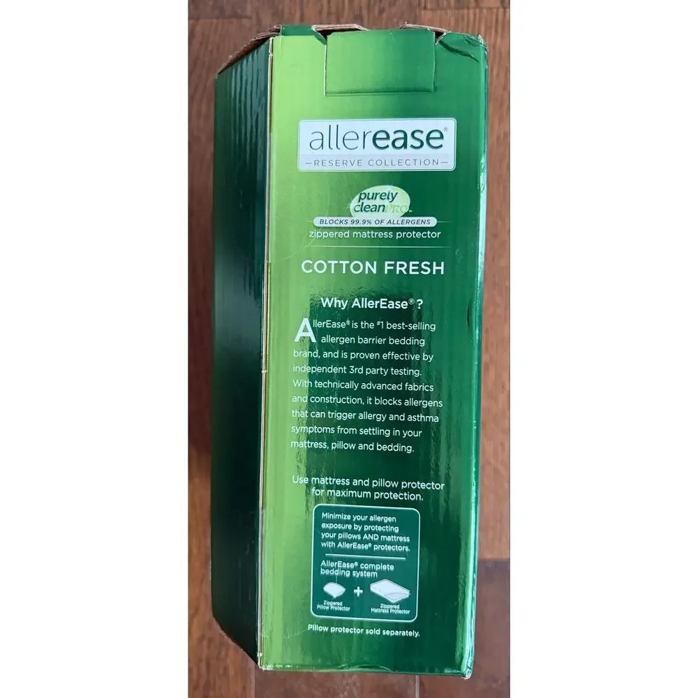 NEW! Allerease Zippered Waterproof Mattress Protector Full White - Picture 6 of 7